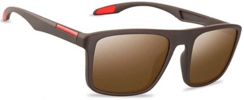 Polarized, UV Protection, Riding Glasses Wayfarer Sunglasses (55)  (For Men & Women, Brown)