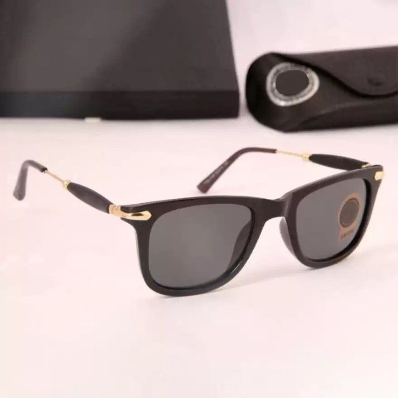 UV Protection Retro Square Sunglasses (45)  (For Men & Women, Black)