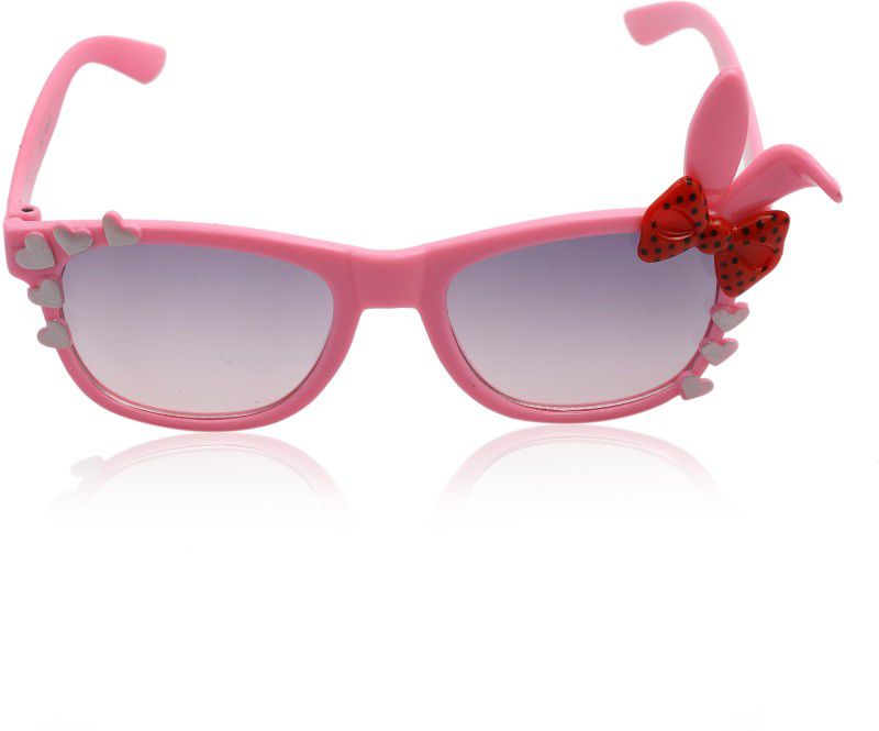 Polarized, Riding Glasses, UV Protection Rectangular Sunglasses (49)  (For Boys & Girls, Pink)