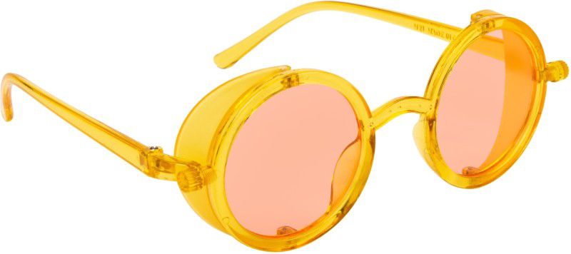 UV Protection Round, Shield Sunglasses (50)  (For Men & Women, Orange)
