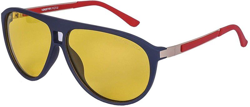 Photochromatic Lens, Night Vision Aviator Sunglasses (63)  (For Men & Women, Yellow)
