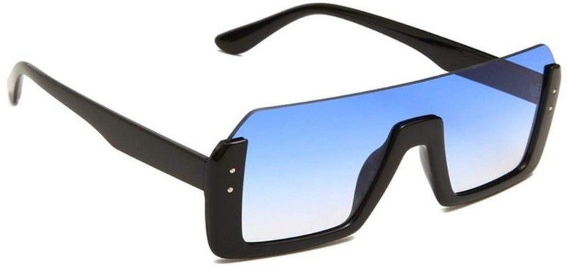 UV Protection Retro Square Sunglasses (55)  (For Men & Women, Blue, Black)