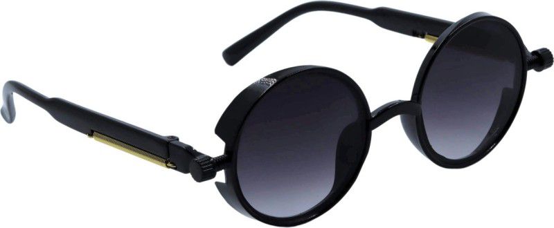 UV Protection Round, Sports Sunglasses (Free Size)  (For Men, Black)