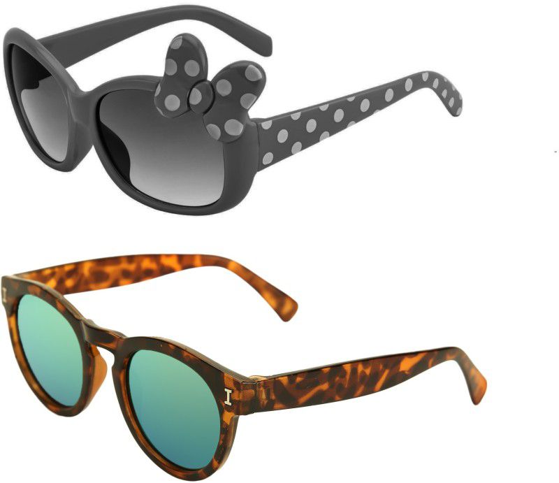 Oval Sunglasses  (For Boys & Girls, Black, Green)