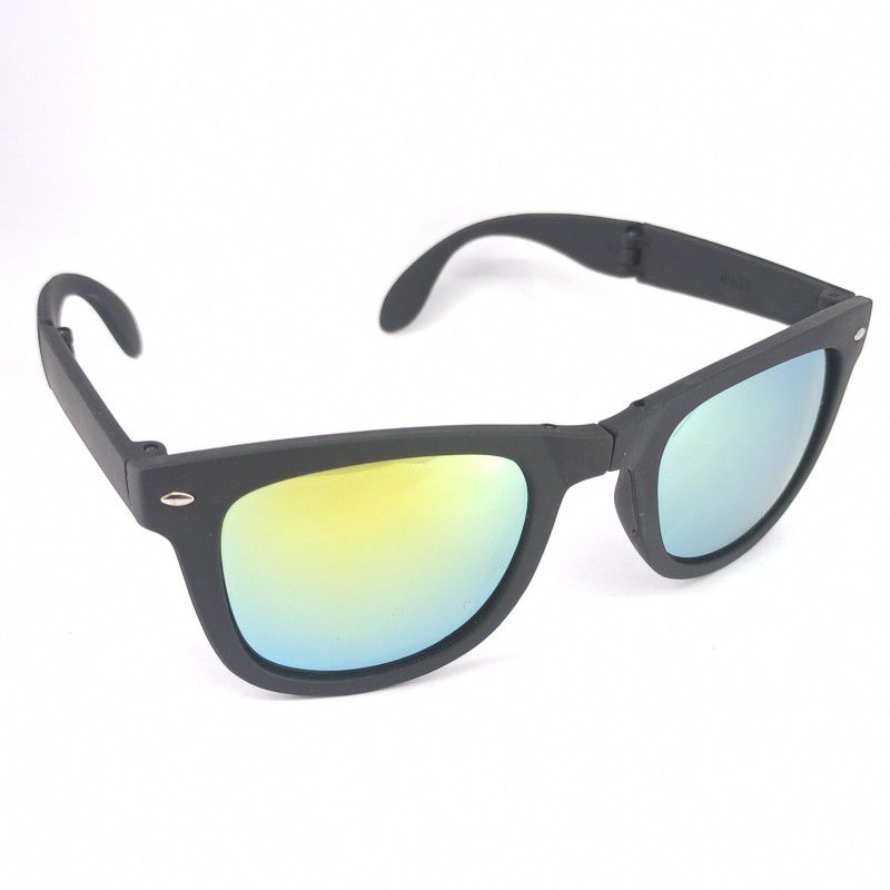UV Protection, Mirrored Wayfarer Sunglasses (50)  (For Boys & Girls, Yellow)