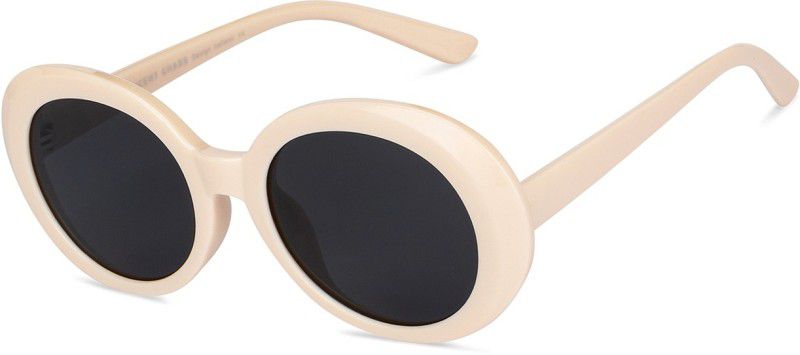 Polarized, UV Protection Round Sunglasses (54)  (For Men & Women, Grey)