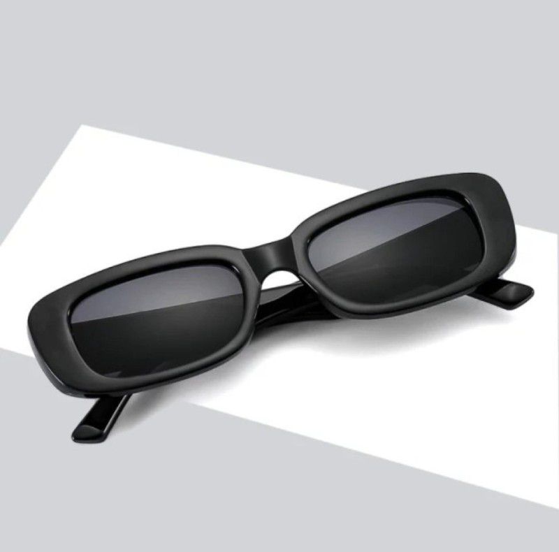 UV Protection Retro Square, Oval, Round, Wayfarer, Shield, Cat-eye Sunglasses (54)  (For Men & Women, Black)