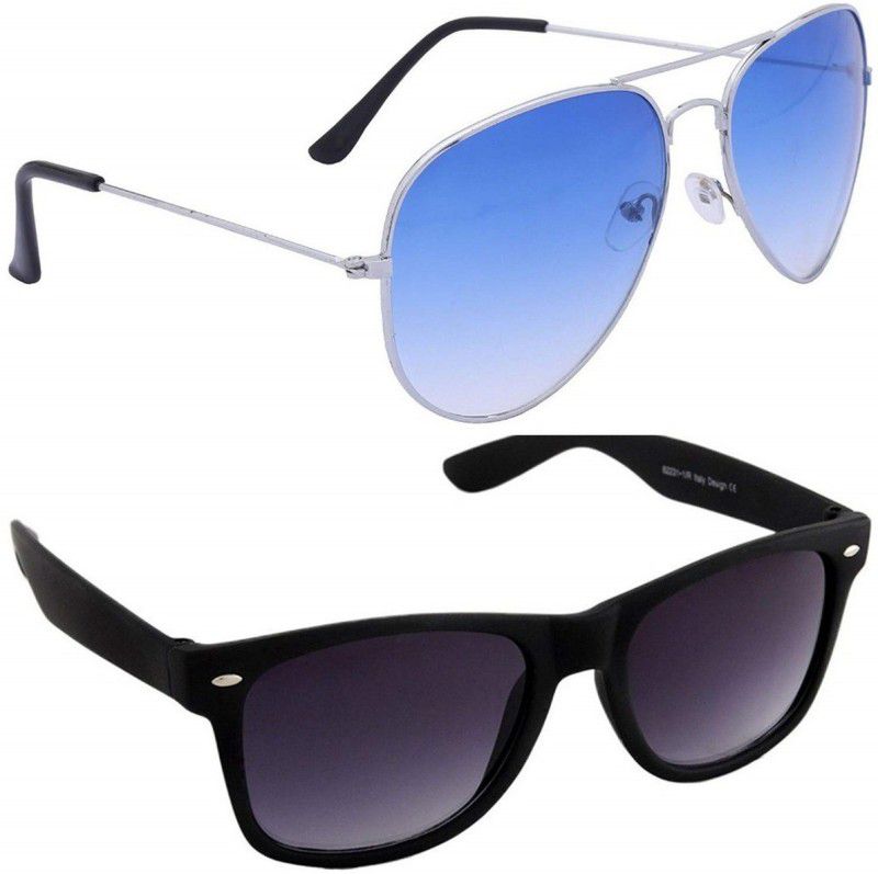 UV Protection, Gradient Wayfarer, Aviator Sunglasses (48)  (For Men & Women, Multicolor)