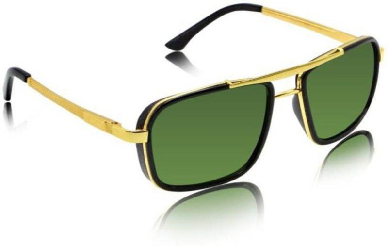 UV Protection, Riding Glasses Rectangular Sunglasses (Free Size)  (For Men & Women, Green)