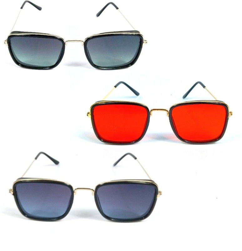 Polarized Retro Square Sunglasses (Free Size)  (For Men & Women, Multicolor)