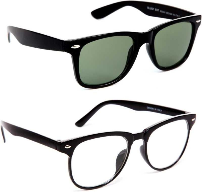 UV Protection Wayfarer, Round Sunglasses (Free Size)  (For Men & Women, Green, Clear)