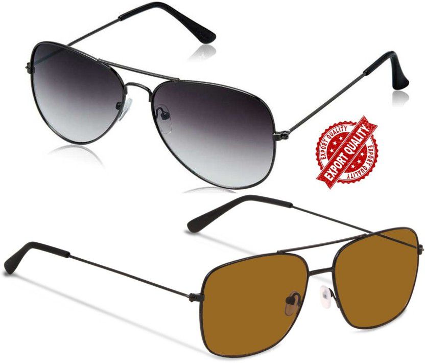 UV Protection Rectangular Sunglasses (48)  (For Men & Women, Brown)