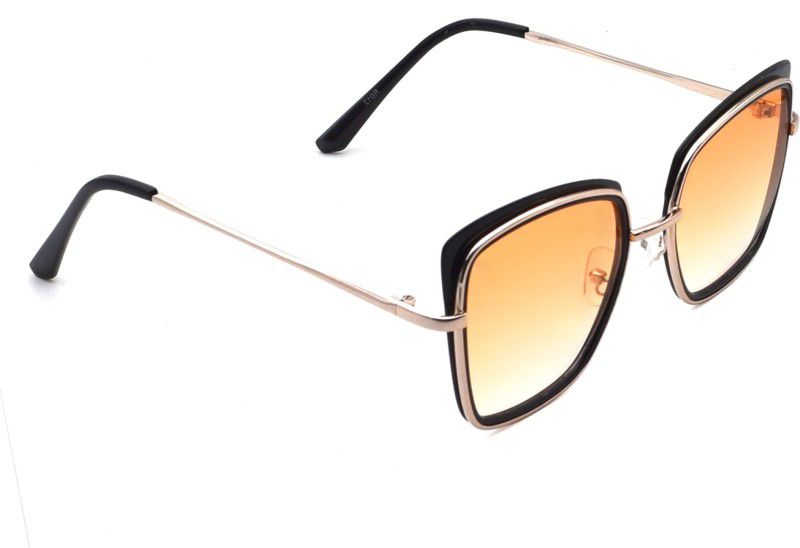 UV Protection, Gradient, Night Vision Cat-eye Sunglasses (54)  (For Women, Orange)