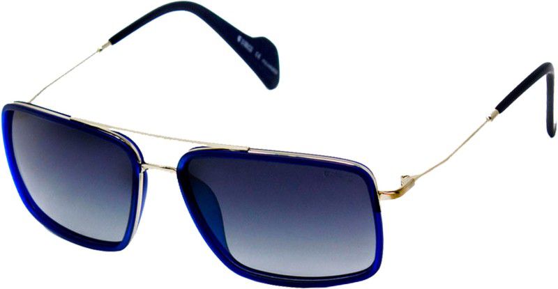 Polarized Rectangular Sunglasses (57)  (For Men, Black)