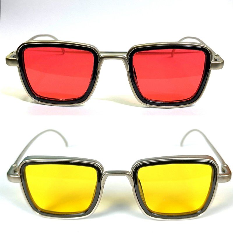 UV Protection Spectacle Sunglasses (55)  (For Men & Women, Yellow, Red)