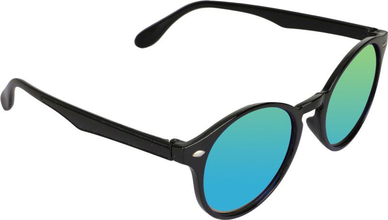 Mirrored, UV Protection Round Sunglasses (52)  (For Men & Women, Green)