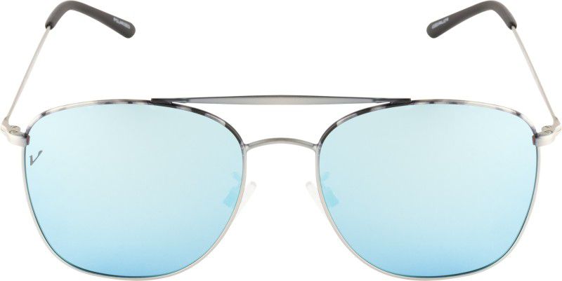 Polarized Retro Square Sunglasses (51)  (For Men, Blue)