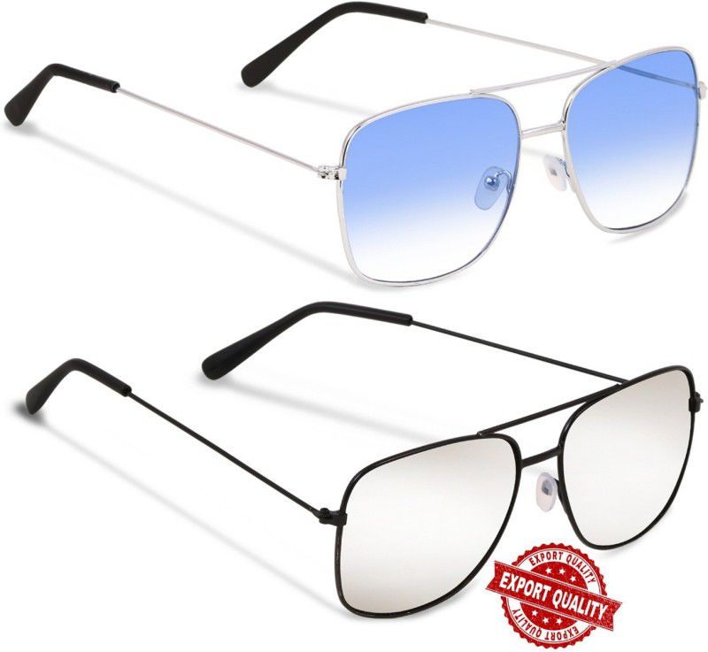 Rectangular Sunglasses  (For Men & Women, Silver)