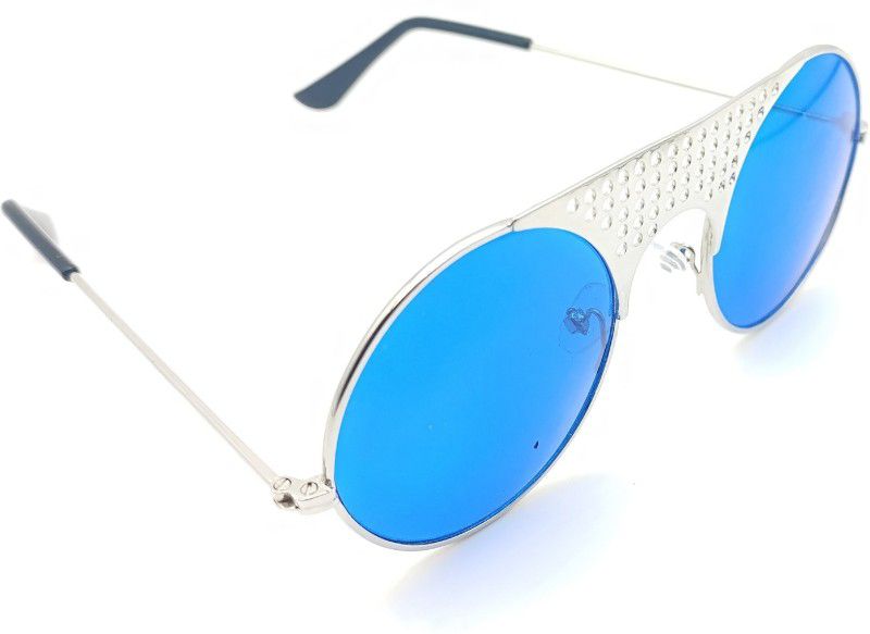 UV Protection Aviator, Wayfarer, Round Sunglasses (Free Size)  (For Men & Women, Blue)