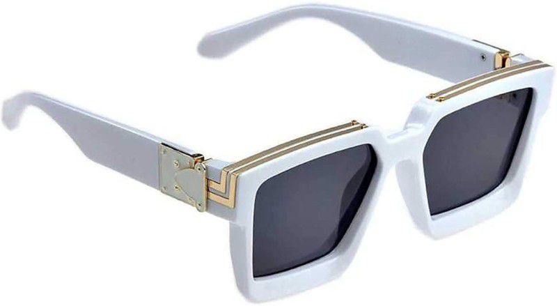 Retro Square Sunglasses  (For Boys & Girls, Black)