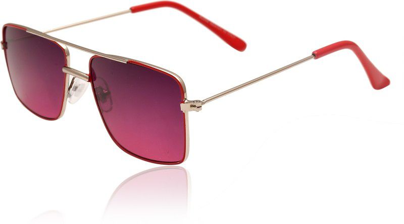 Polarized, Riding Glasses, UV Protection Rectangular Sunglasses (49)  (For Boys & Girls, Red)
