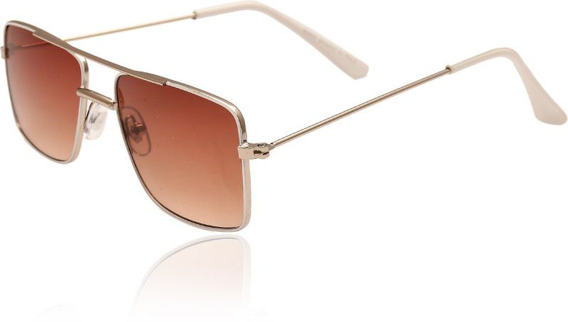Polarized, Riding Glasses, UV Protection Rectangular Sunglasses (49)  (For Boys & Girls, Brown)