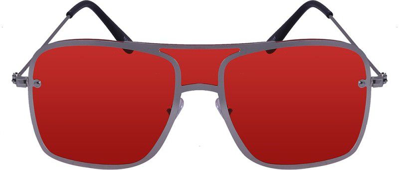 Gradient Rectangular Sunglasses (55)  (For Boys & Girls, Red)
