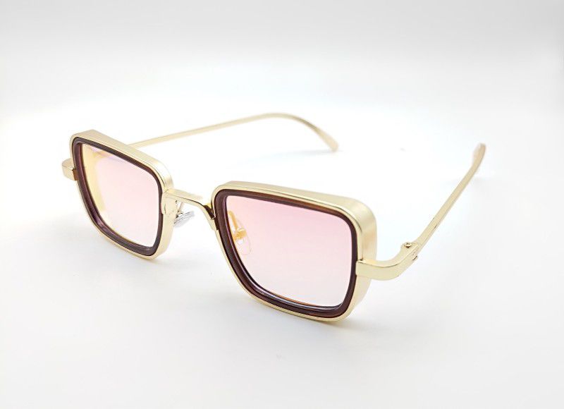 UV Protection Rectangular Sunglasses (Free Size)  (For Men & Women, Pink)