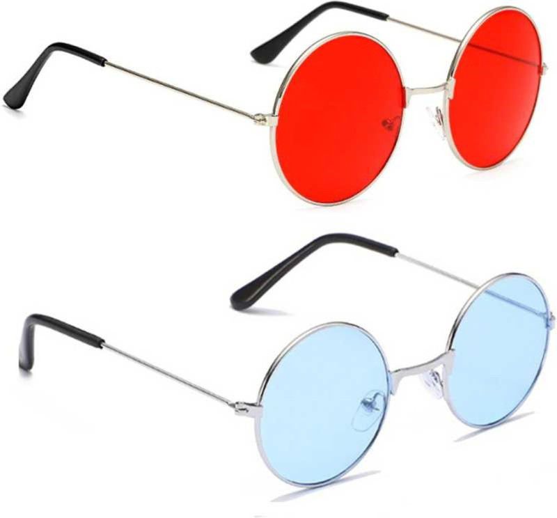 UV Protection Round Sunglasses (54)  (For Boys & Girls, Red, Blue)