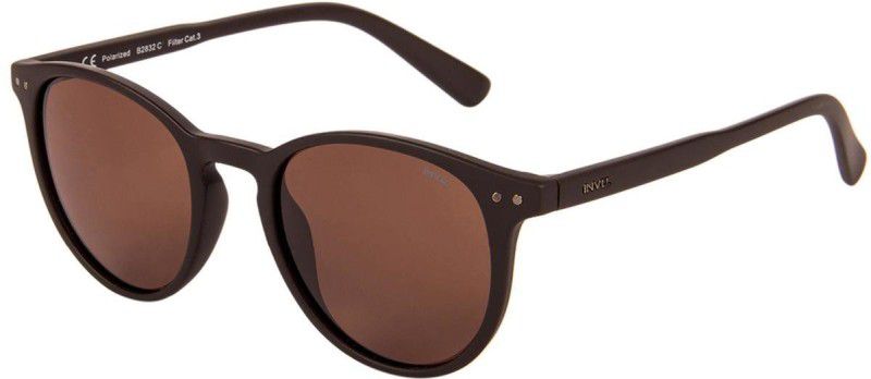 UV Protection, Riding Glasses Round Sunglasses (49)  (For Men, Brown)