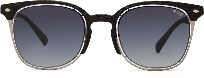 Polarized Clubmaster Sunglasses (51)  (For Men & Women, Black)