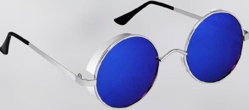 Mirrored Wrap-around Sunglasses (54)  (For Men & Women, Blue)
