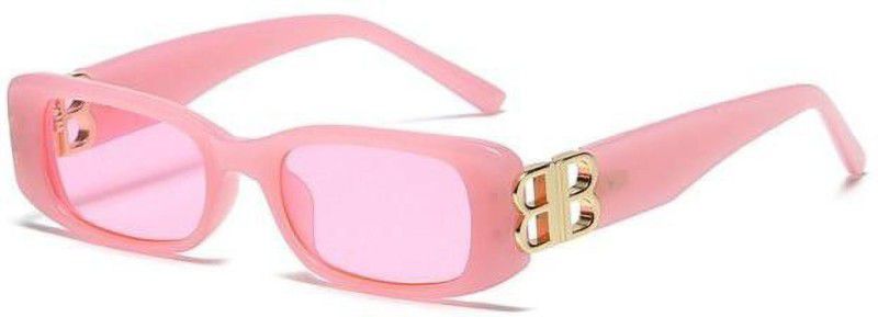 UV Protection Rectangular Sunglasses (Free Size)  (For Women, Pink)