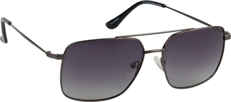 Gradient Retro Square Sunglasses (55)  (For Men, Grey)