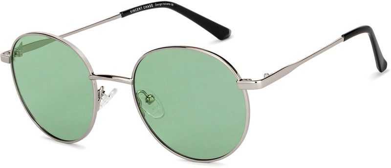 Polarized, UV Protection Round Sunglasses (51)  (For Men & Women, Green)