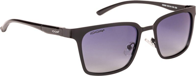 Polarized Retro Square Sunglasses (58)  (For Boys, Violet)