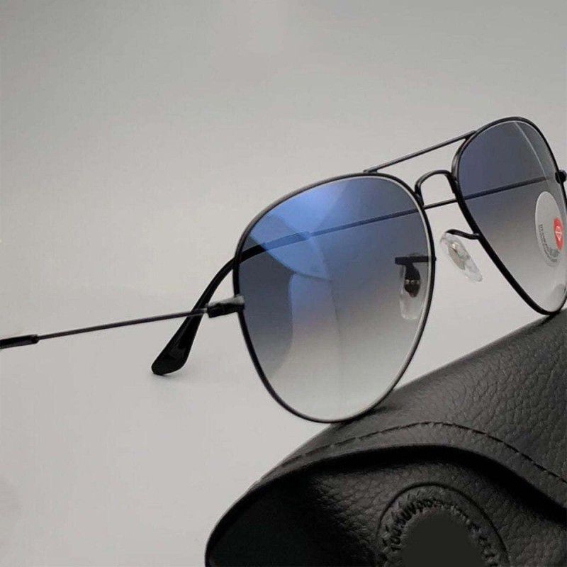 UV Protection, Gradient Aviator Sunglasses (Free Size)  (For Men & Women, Black, Blue)