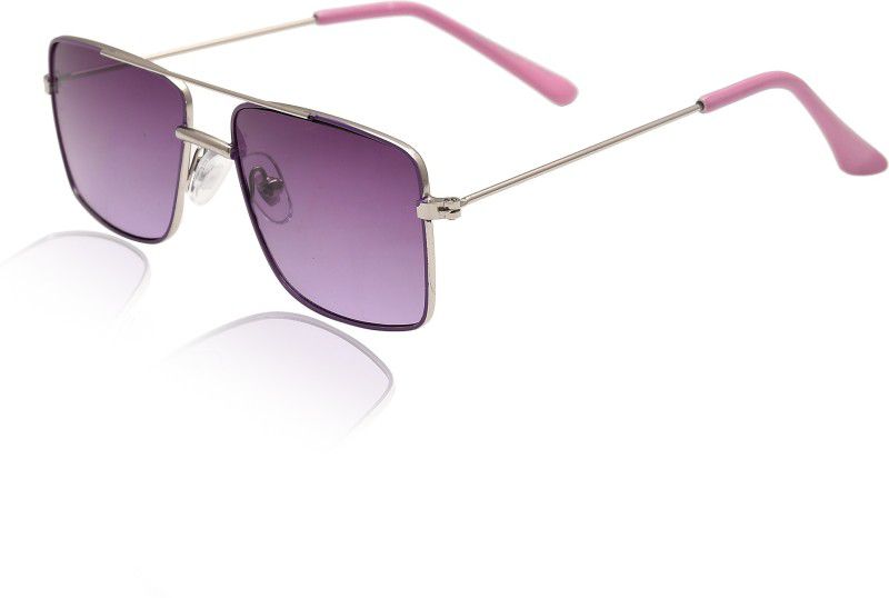Polarized, Riding Glasses, UV Protection Rectangular Sunglasses (49)  (For Boys & Girls, Violet)