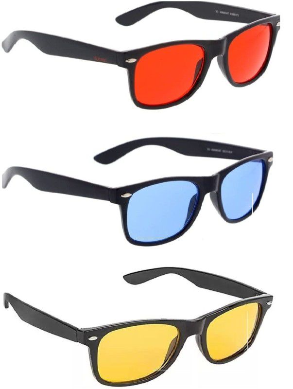Wayfarer Sunglasses  (For Men & Women, Red, Yellow, Blue)