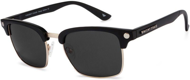 Polarized, UV Protection Clubmaster Sunglasses (53)  (For Men & Women, Grey)