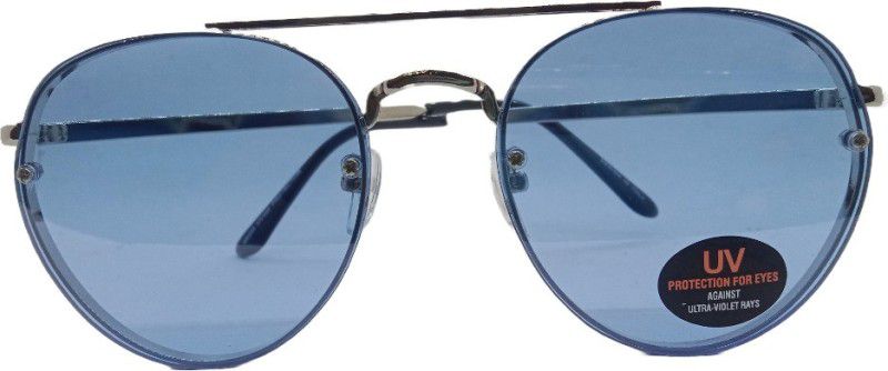 UV Protection, Riding Glasses, Polarized Sports, Wayfarer, Round, Clubmaster Sunglasses (55)  (For Men & Women, Blue)
