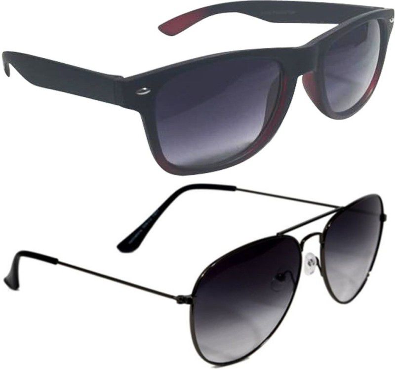 Polarized Aviator, Wayfarer Sunglasses (Free Size)  (For Men, Black)