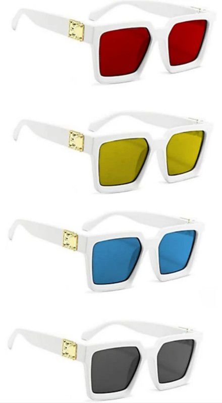 UV Protection, Polarized, Mirrored Wayfarer Sunglasses (Free Size)  (For Men & Women, Blue, Black, Red, Yellow)