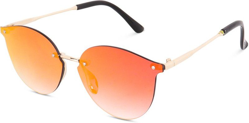 UV Protection, Gradient Cat-eye Sunglasses (56)  (For Women, Orange)