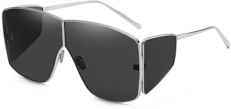 UV Protection Rectangular Sunglasses (52)  (For Men & Women, Black)