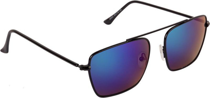 UV Protection, Mirrored Wayfarer Sunglasses (56)  (For Men & Women, Black)