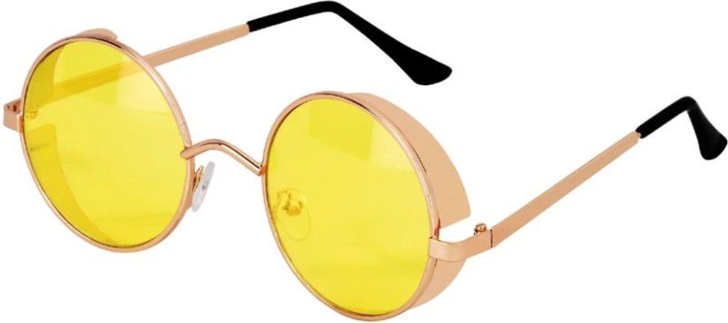 UV Protection, Polarized Round Sunglasses (Free Size)  (For Men, Yellow)