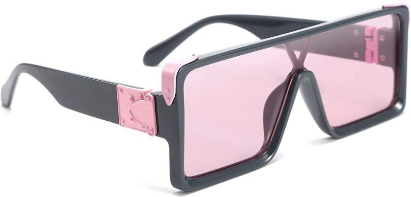 UV Protection Retro Square Sunglasses (60)  (For Men & Women, Pink)