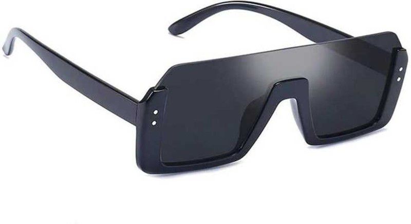 UV Protection Over-sized Sunglasses (54)  (For Men & Women, Black)