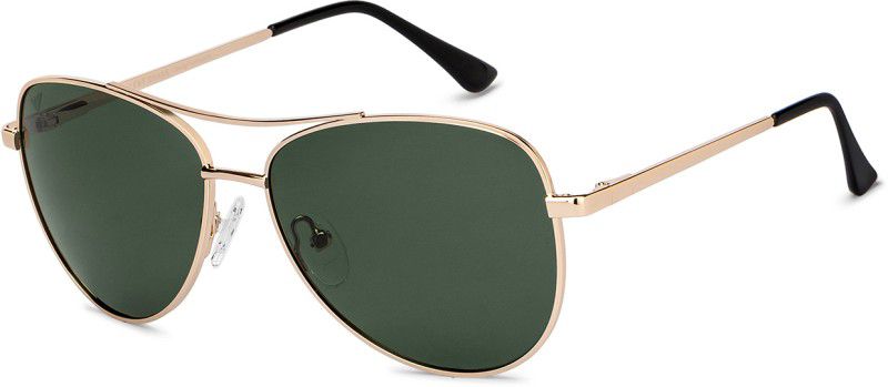 Polarized, UV Protection Aviator Sunglasses (56)  (For Men & Women, Green)
